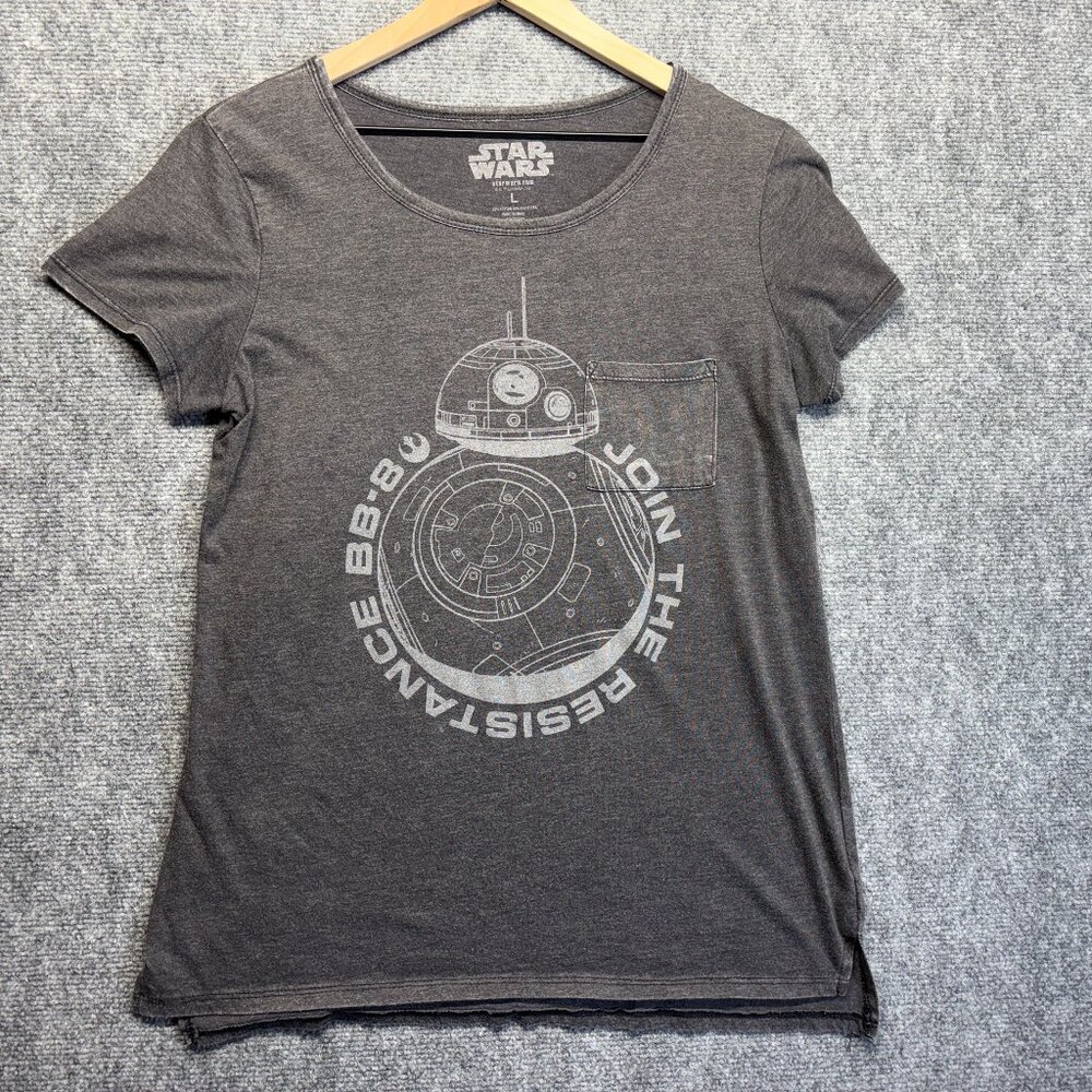 BB-8 Join the Resistance Women's Gray Tshirt in Size L